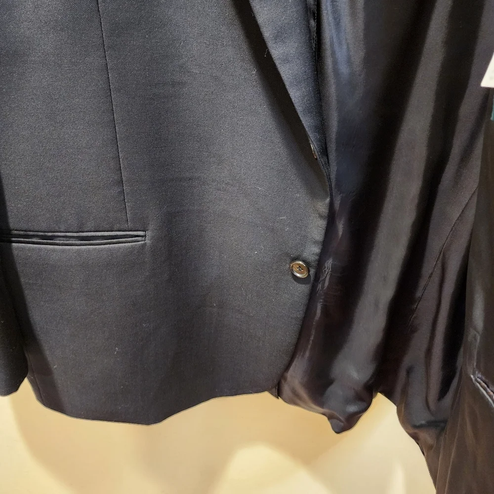 LAUREN Ralph Lauren Men's Classic Black Blazer 100% Wool Natural 50R